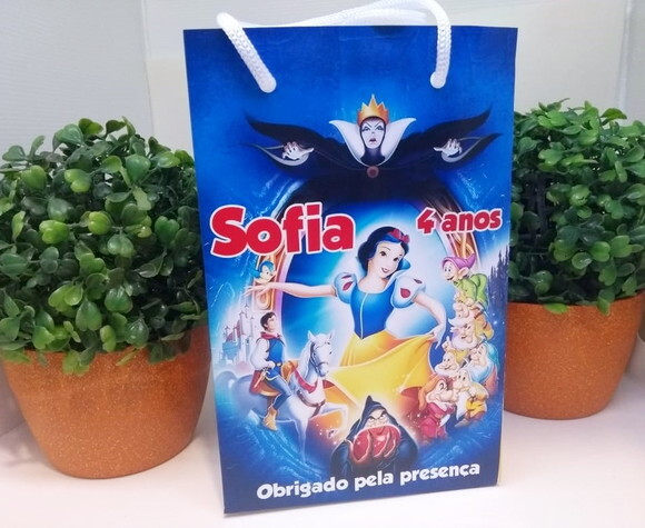 Branca de Neve Sacola Personalizada Pronta Entrega