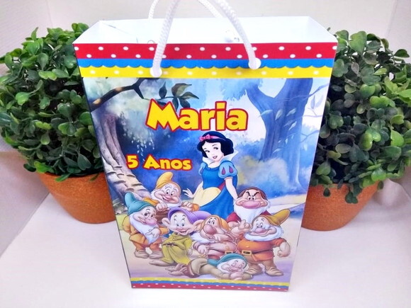 Branca de Neve Sacola Personalizada Pronta Entrega