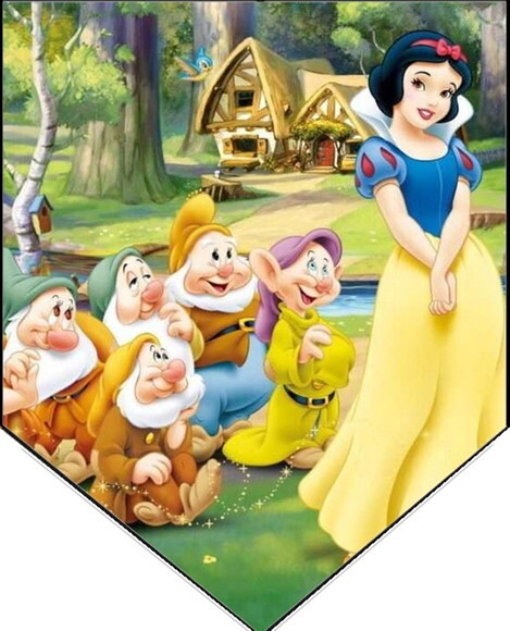 Branca de Neve Varal Personalizado Parabens + Nome