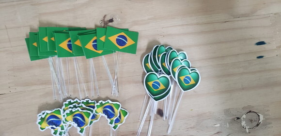 Brasil Topper para Docinhos 36 Unidades Pronta Entrega