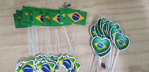 Brasil Topper para Docinhos 36 Unidades Pronta Entrega