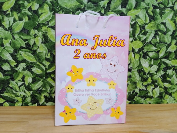 Brilha Brilha Estrelinha Sacola Personalizada Pronta Entrega