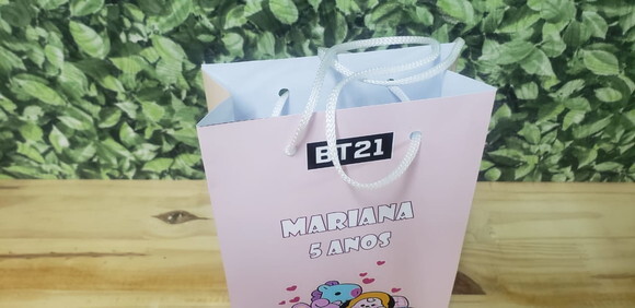 Bt21 Bts Sacola Personalizada Pronta Entrega Lembrancinha