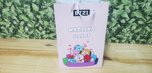 Bt21 Bts Sacola Personalizada Pronta Entrega Lembrancinha