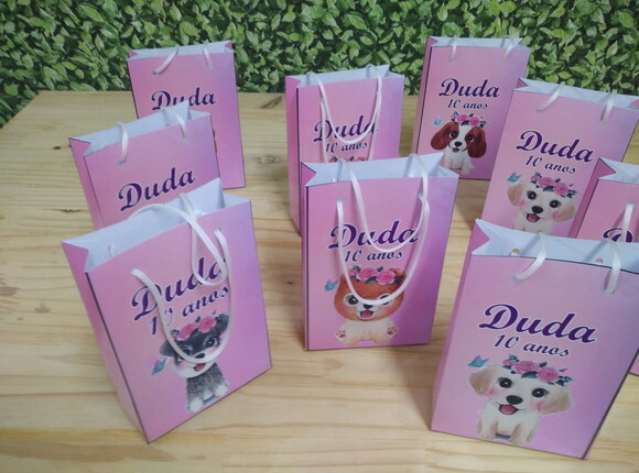 Cachorro Sacola Personalizada Pronta Entrega
