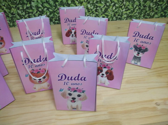 Cachorro Sacola Personalizada Pronta Entrega