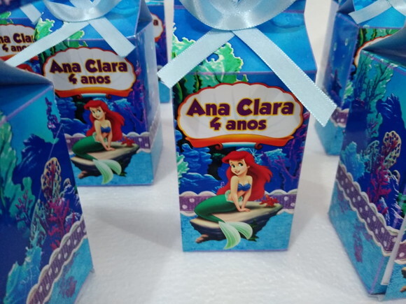 Caixa Milk Pequena Sereia 20 Unidades Personalizada