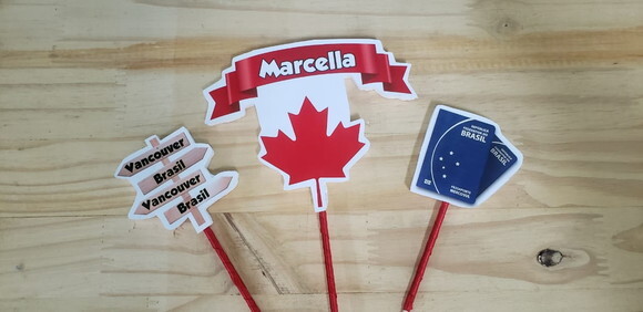 Canadá Topo de Bolo Personalizado Pronta Entrega