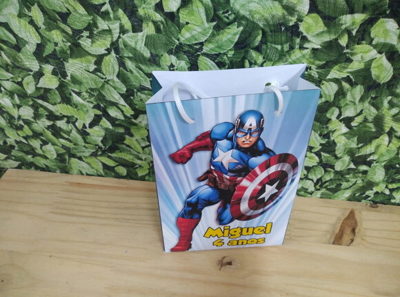 Capitão América Sacola Personalizada Pronta Entrega