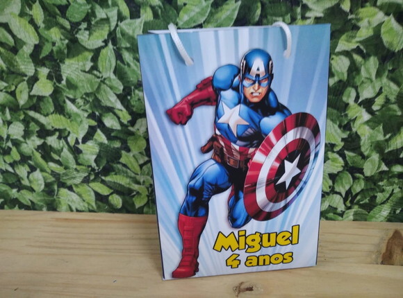 Capitão América Sacola Personalizada Pronta Entrega