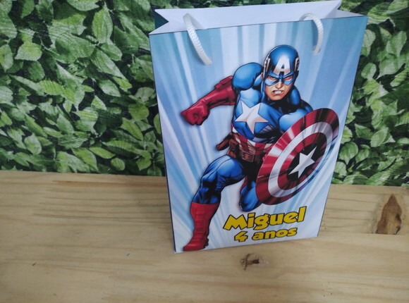 Capitão América Sacola Personalizada Pronta Entrega