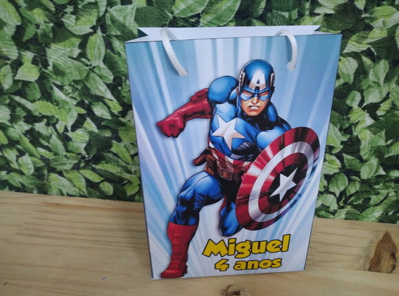 Capitão América Sacola Personalizada Pronta Entrega