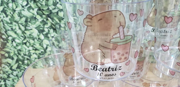 Capivara Lembrancinha Baldinho Acrílico 1,5 L. Personalizado