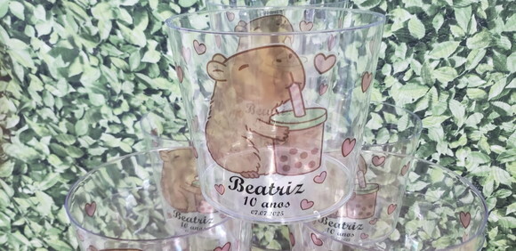 Capivara Lembrancinha Baldinho Acrílico 1,5 L. Personalizado