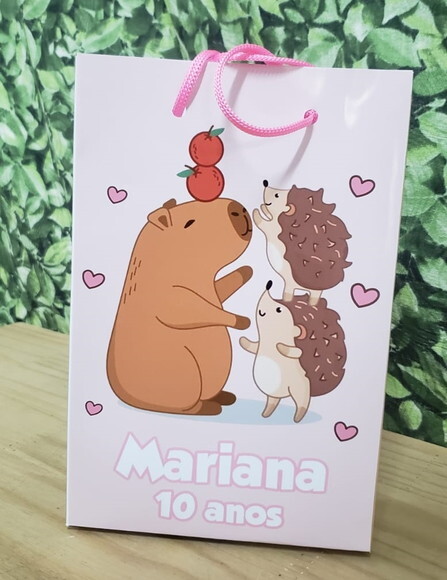 Capivara Sacola Personalizada Pronta Entrega Div Tamanhos