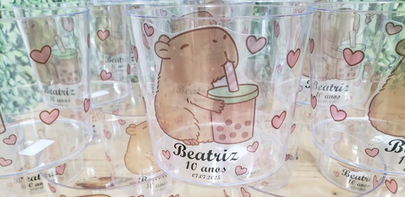 Capivara Lembrancinha Baldinho Acrílico 1,5 L. Personalizado