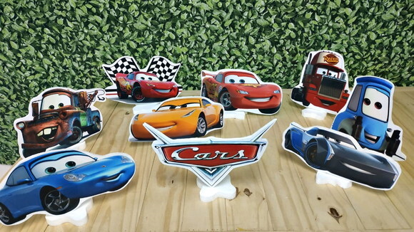 Carros Disney Kit de Mesa 9 Peças Pronta Entrega