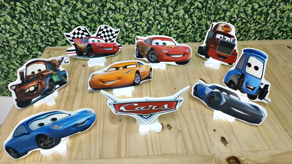 Carros Disney Kit de Mesa 9 Peças Pronta Entrega