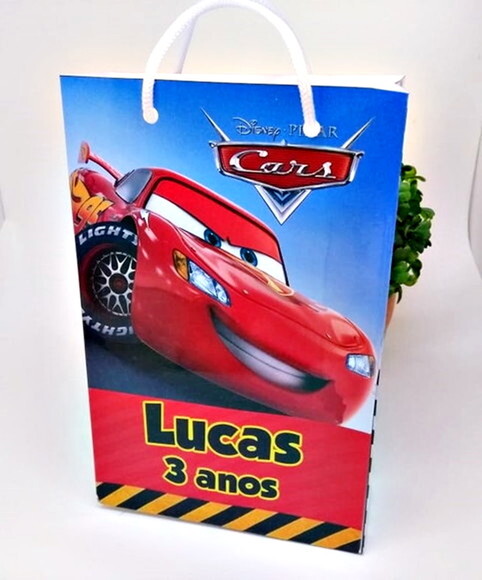 Carros Disney Sacola Personalizada Grande Tam G
