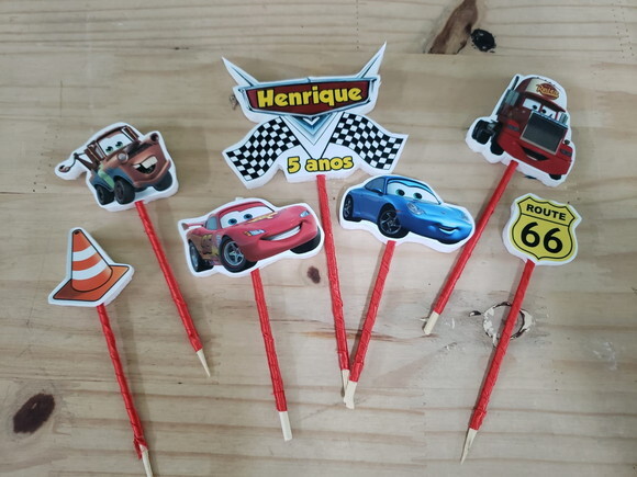 Carros Topo de Bolo Personalizado Pronta Entrega