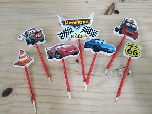 Carros Topo de Bolo Personalizado Pronta Entrega