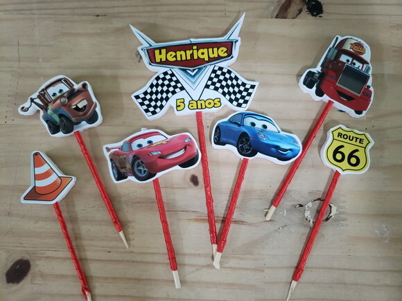 Carros Topo de Bolo Personalizado Pronta Entrega