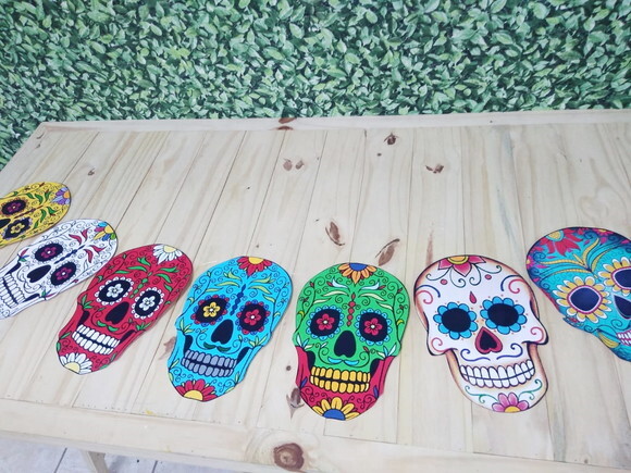 Caveiras Mexicanas Varal 8 Peças Pronta Entrega