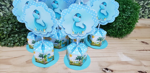 Centro de Mesa Dinossauro Baby Personalizado