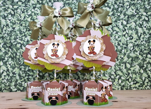 Centro de Mesa e ou Lembrancinha Mickey Safari