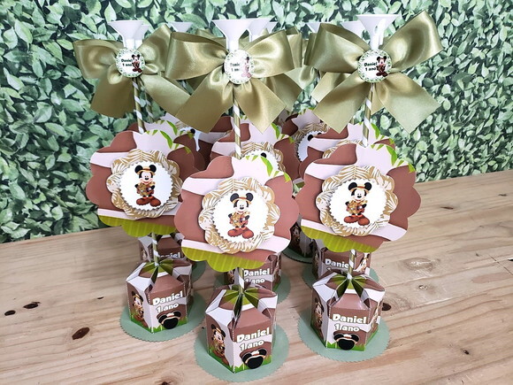 Centro de Mesa e ou Lembrancinha Mickey Safari