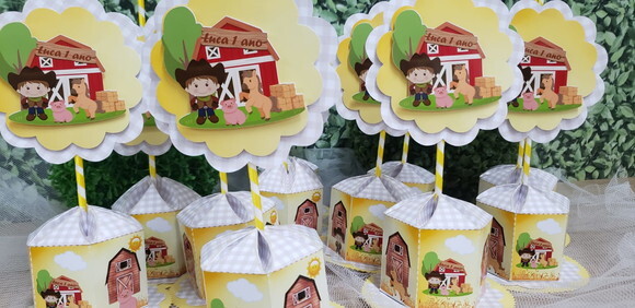 Centro de Mesa ou Lembrancinhas Fazendinha Personalizado