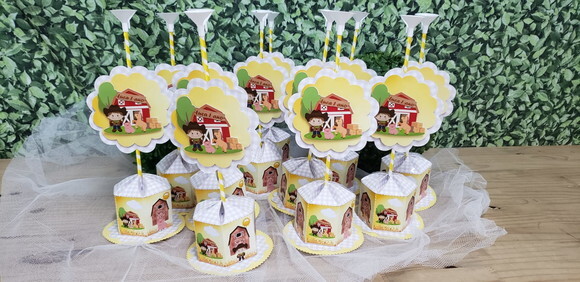Centro de Mesa ou Lembrancinhas Fazendinha Personalizado