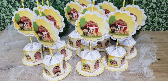 Centro de Mesa ou Lembrancinhas Fazendinha Personalizado