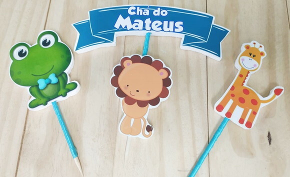Chá de Bebê Topo de Bolo Personalizado Pronta Entrega