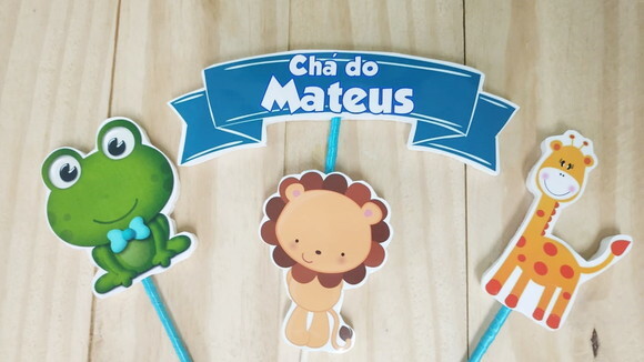 Chá de Bebê Topo de Bolo Personalizado Pronta Entrega
