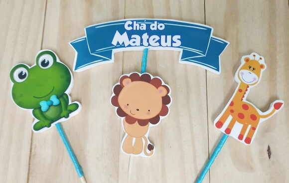 Chá de Bebê Topo de Bolo Personalizado Pronta Entrega
