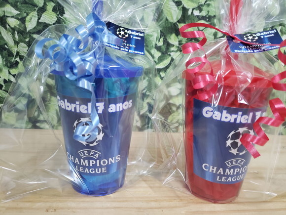 Champions Copo Canudo Personalizado Pronta Entrega
