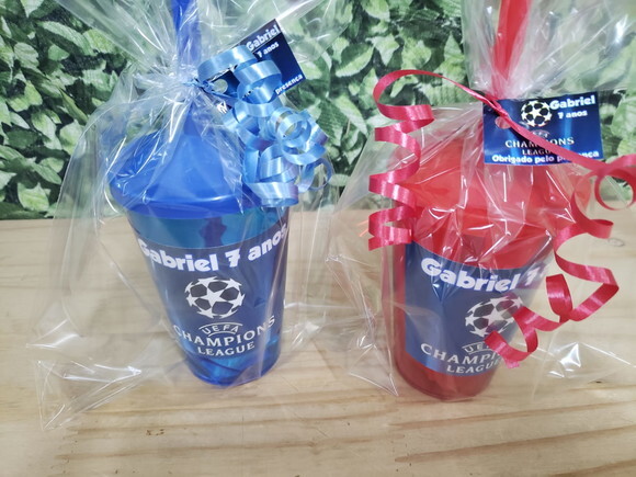 Champions Copo Canudo Personalizado Pronta Entrega