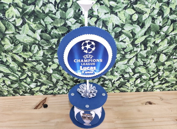Champions Futebol Centro de Mesa Lembrancinha Personalizado