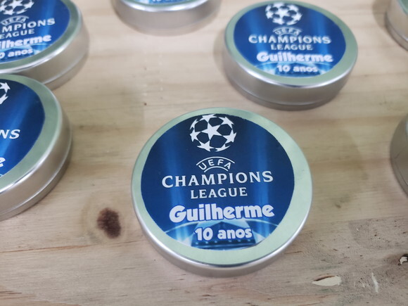 Champions Latinha Lembrancinha Personalizada Pronta Entrega