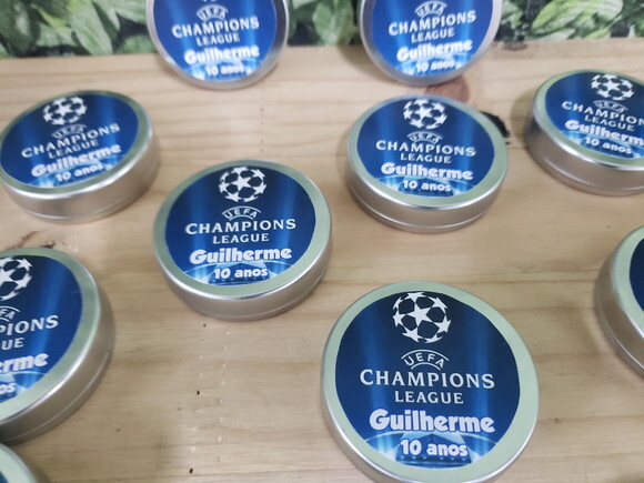 Champions Latinha Lembrancinha Personalizada Pronta Entrega
