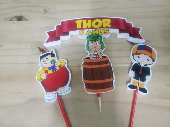 Chaves Topo de Bolo Personalizado