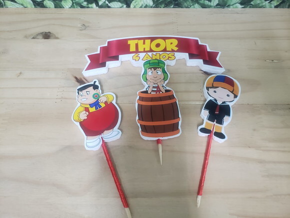Chaves Topo de Bolo Personalizado
