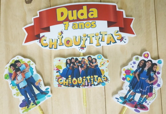 Chiquititas Topo de Bolo Personalizado Pronta Entrega