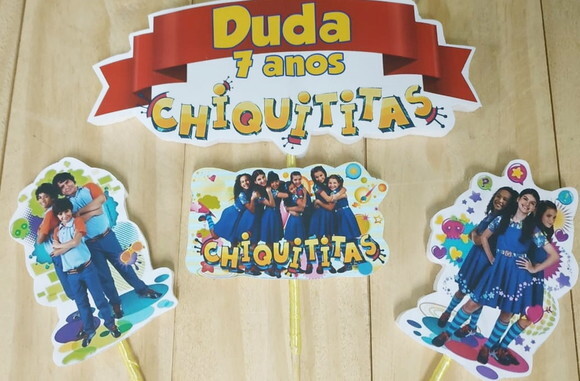Chiquititas Topo de Bolo Personalizado Pronta Entrega