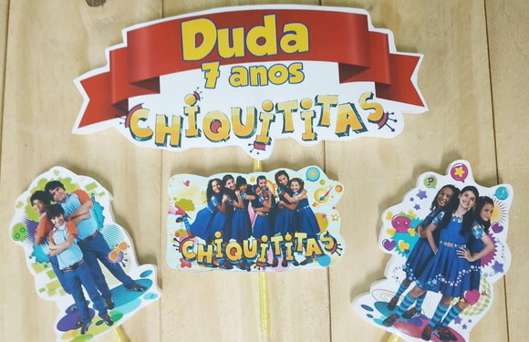 Chiquititas Topo de Bolo Personalizado Pronta Entrega