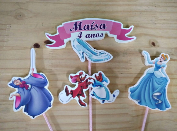 Cinderela Topo de Bolo Personalizado