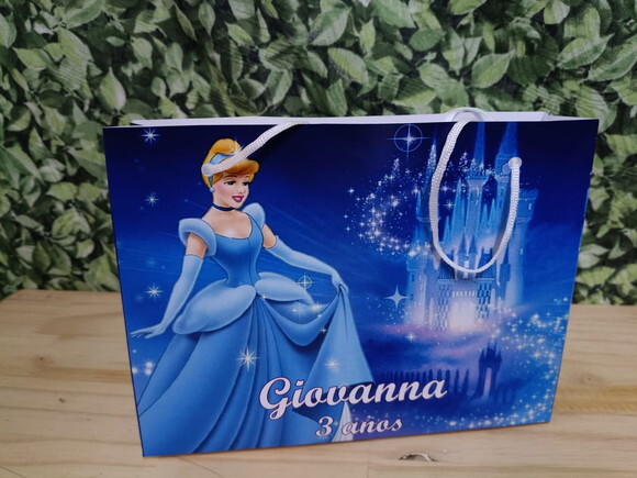 Cinderela Sacola Personalizada Pronta Entrega Tam 22x17x5,5