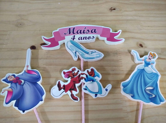 Cinderela Topo de Bolo Personalizado