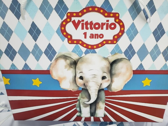 Circo Sacola Personalizada Horizontal Pronta Entrega